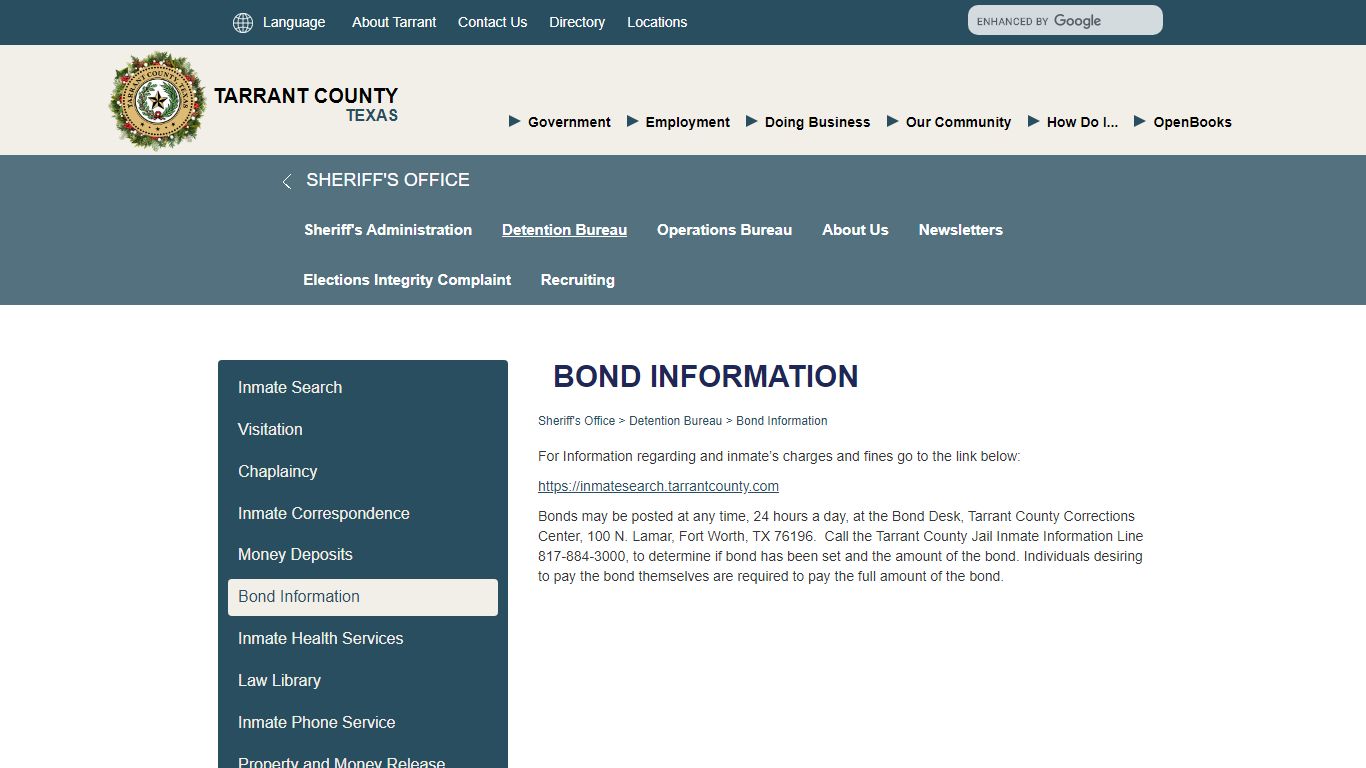 Bond Information - Tarrant County TX
